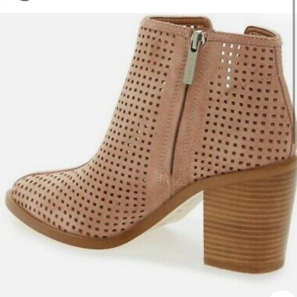 1.State Pink Perforated Heeled Booties Sz 10 - Picture 2 of 4